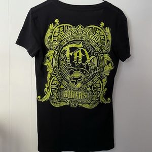 Fox Racing v-neck t-shirt with graphic on back - Small